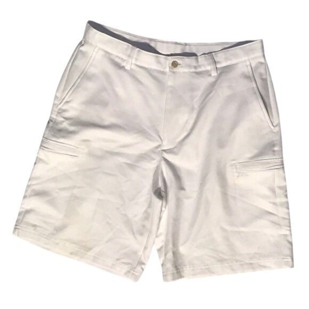 IZOD Xtreme Function Golf Shorts womens 34 White Flat Front Cargo Casual